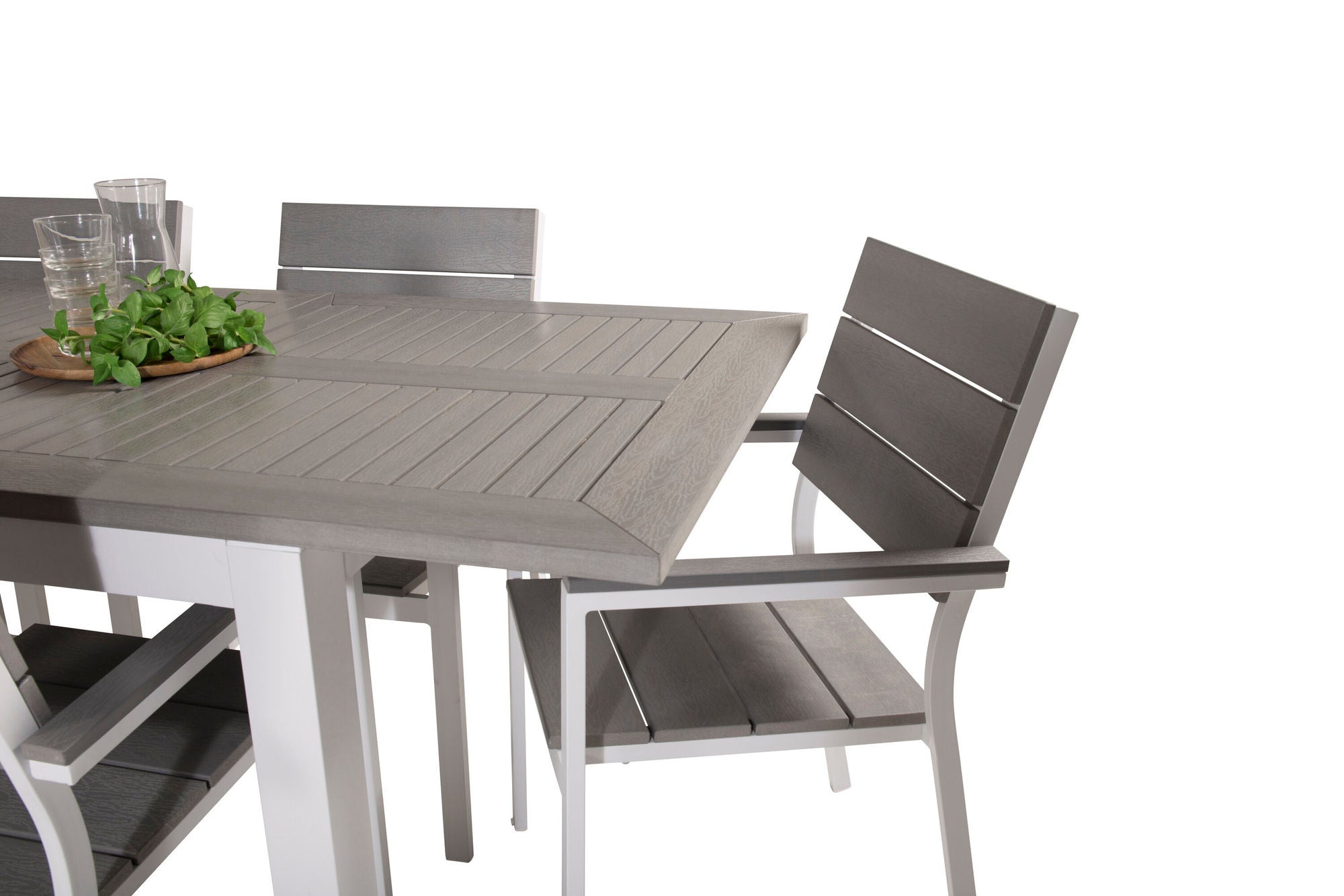 Venture Home Albany spisebord 152/210*90 - White Alu / Grey Aintwood+Levels stol (stackable) - White Alu / Grey Aintwood_6