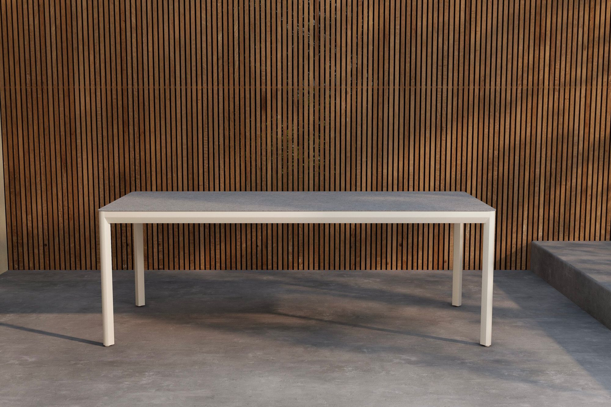 Venture Home Lino spisebord 220x100x74 cm - Beige Aluminium / Ceramic Glass