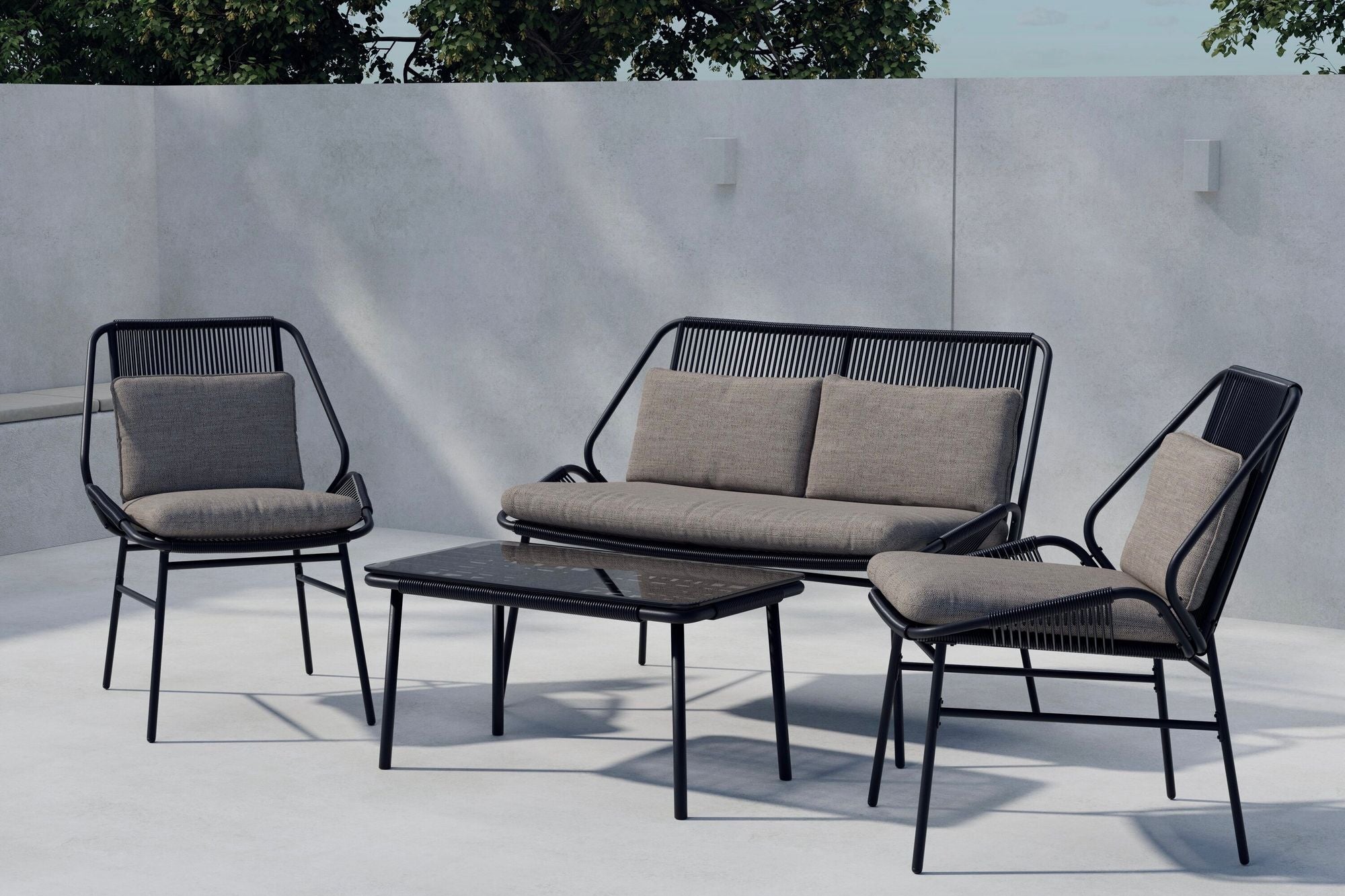 Venture Home Zakynthos Sofa Set - Black / Brown