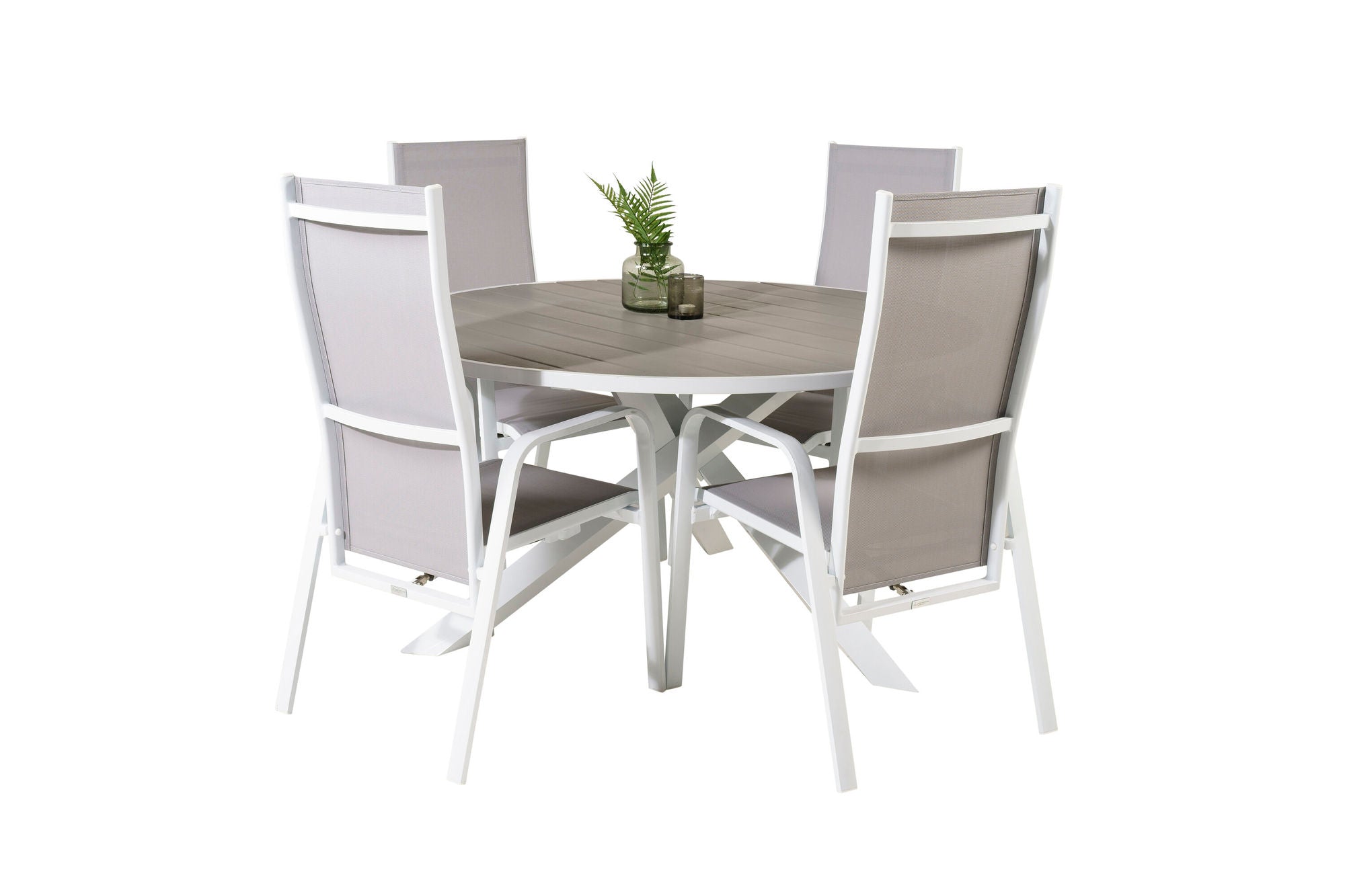 Venture Home Parma bord ø 140 - White/Grey - Copacabana Recliner stol - White/Grey 4