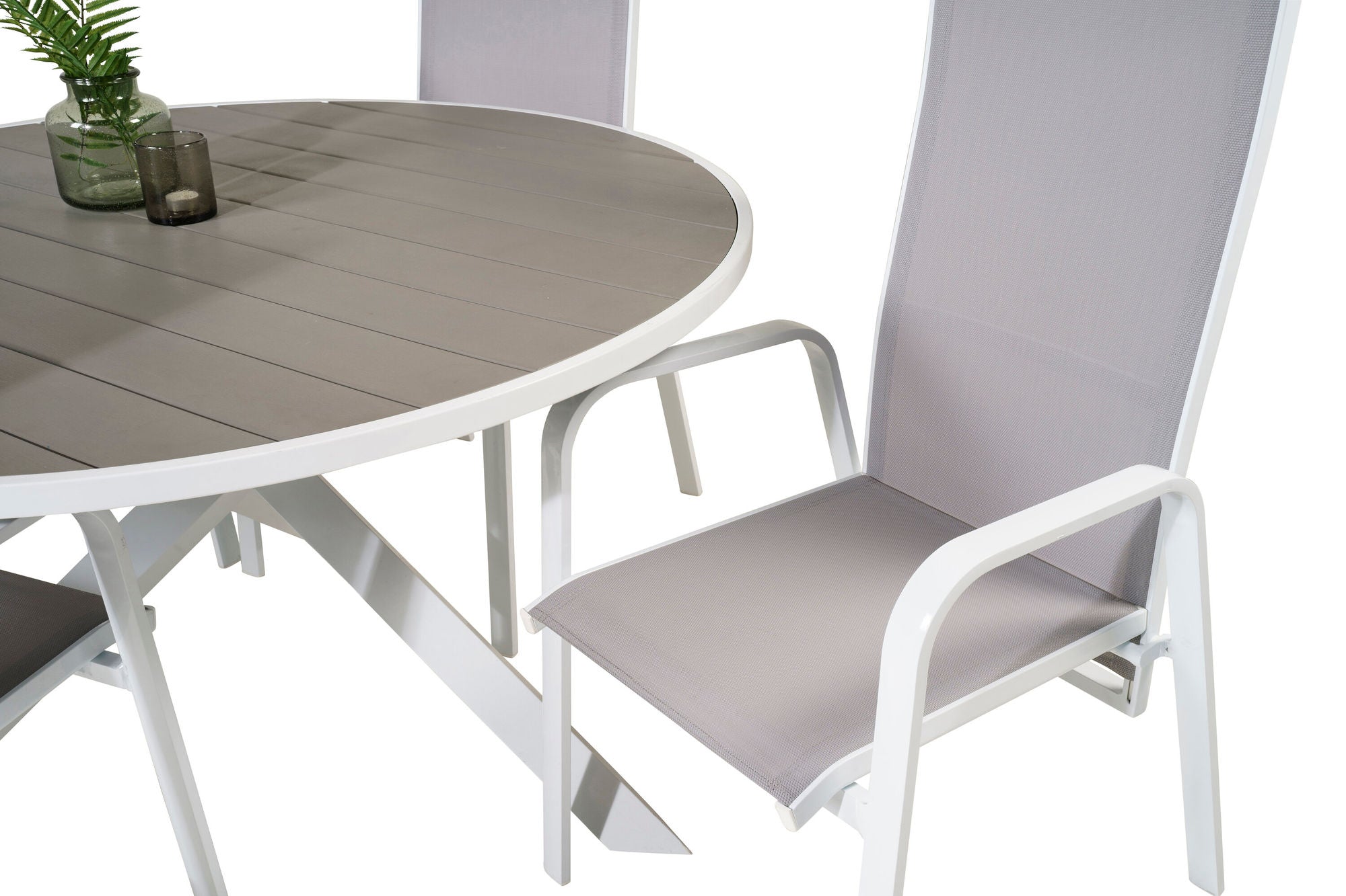 Venture Home Parma bord ø 140 - White/Grey - Copacabana Recliner stol - White/Grey 4