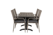 Venture Home Denver Café bord 120*70 - Black Alu / Black Aintwood+Anna Arm stol (stackable) - Grey_4