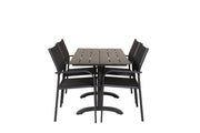 Venture Home Denver Café bord 120*70 - Black Alu / Black Aintwood+Santorini Arm stol (Stackable) - Black alu / Black Textilene_4