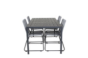 Venture Home Break spisebord - 150*90 Black Alu / Black Aintwood +Lindos Spisebordsstol - Bl