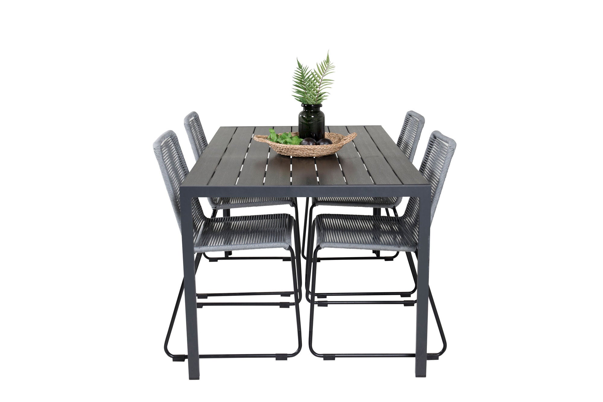 Venture Home Break spisebord - 150*90 Black Alu / Black Aintwood +Lindos Spisebordsstol - Bl