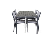 Venture Home Break spisebord - 150*90 Black Alu / Black/Grey Aintwood +Copacabana Arm stol (st