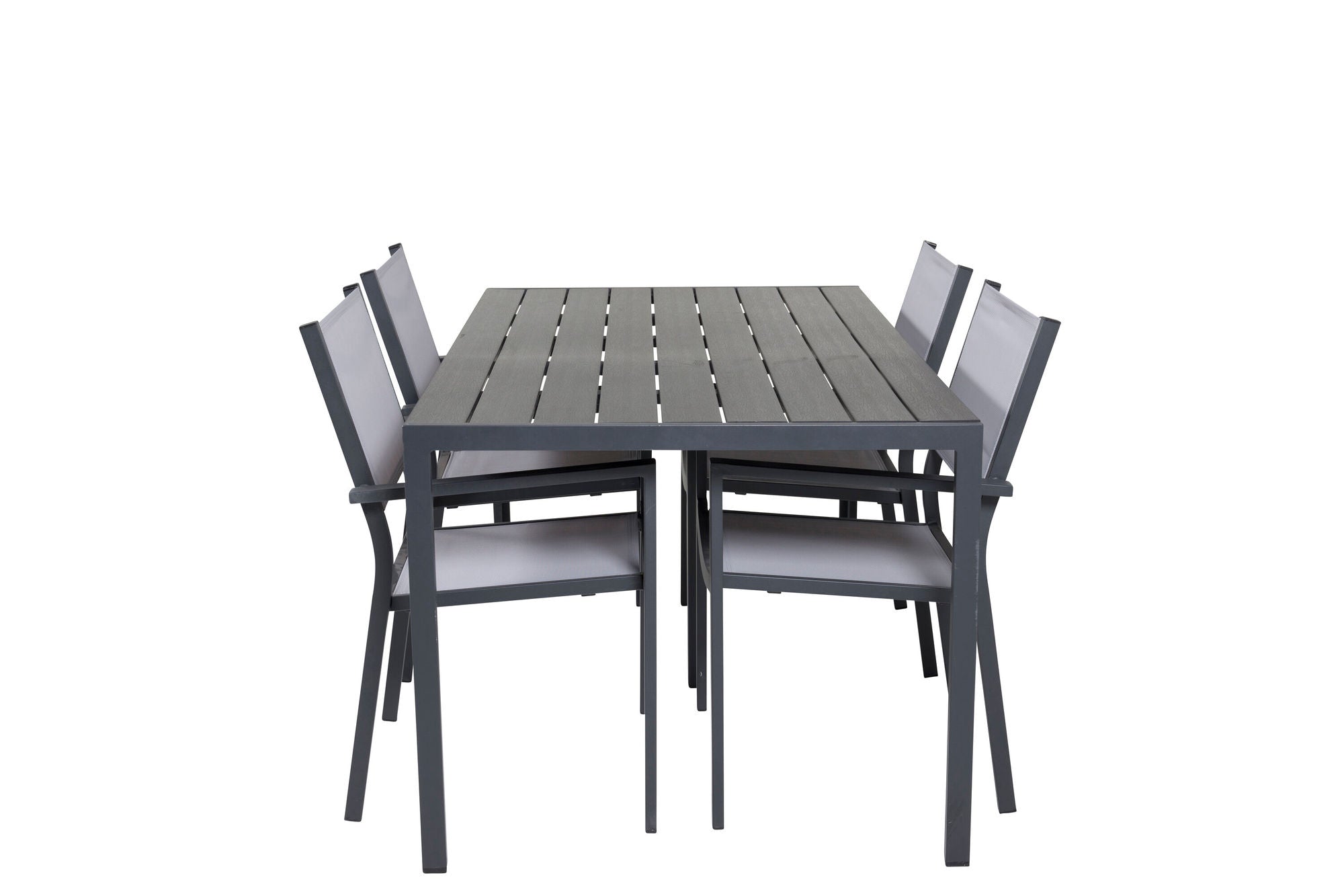 Venture Home Break spisebord - 150*90 Black Alu / Black/Grey Aintwood +Copacabana Arm stol (st