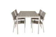 Venture Home Break spisebord - White Alu / Grey Aintwood - 150*90+Levels stol (stackable)