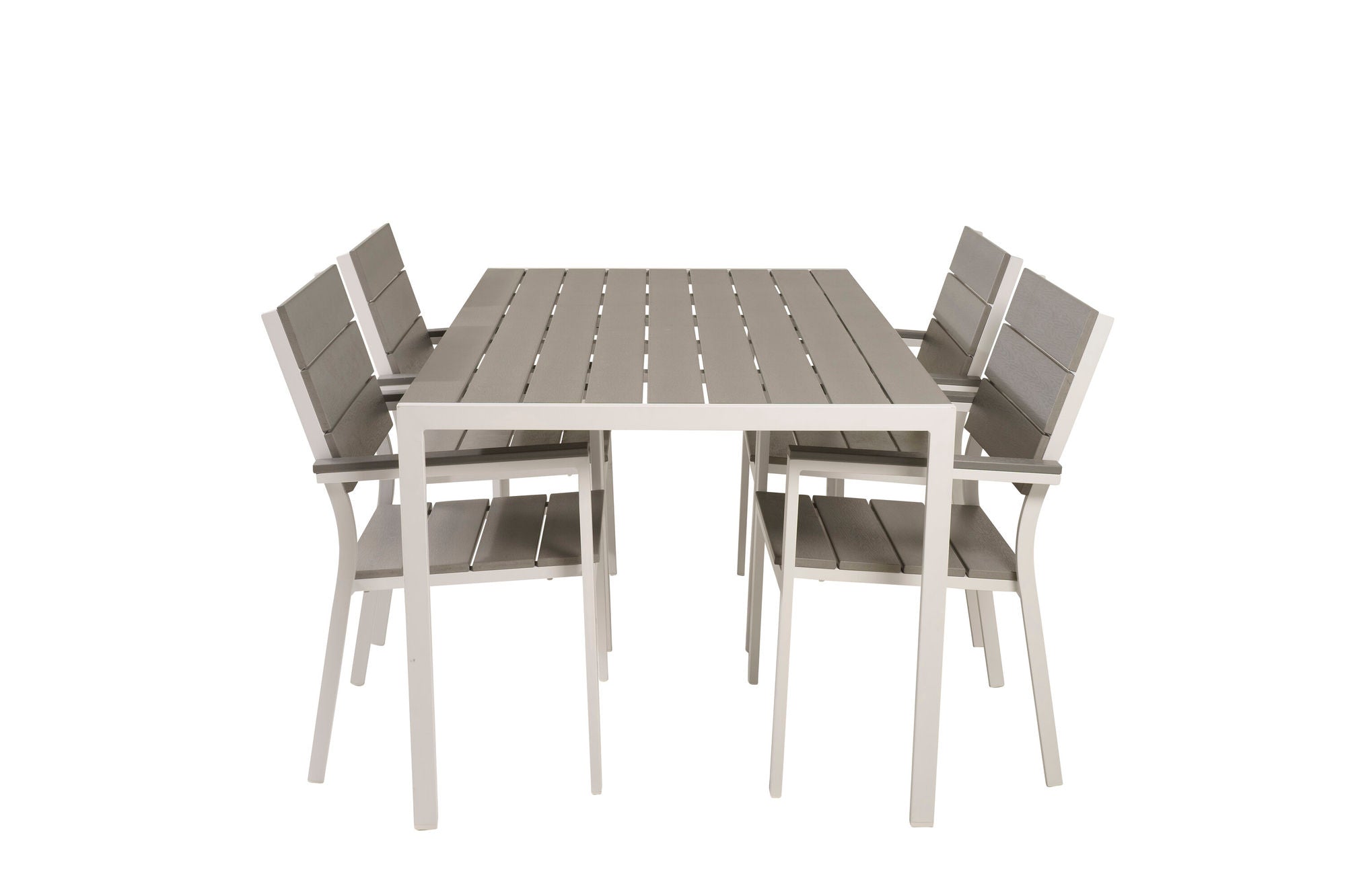 Venture Home Break spisebord - White Alu / Grey Aintwood - 150*90+Levels stol (stackable)