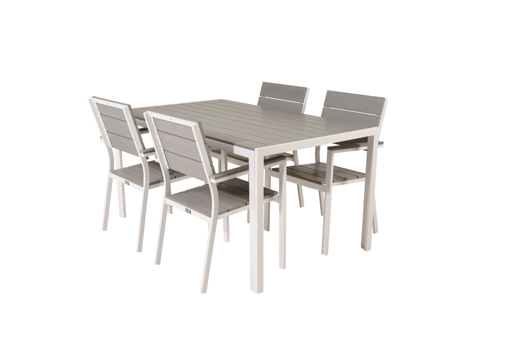 Venture Home Break spisebord - White Alu / Grey Aintwood - 150*90+Levels stol (stackable)