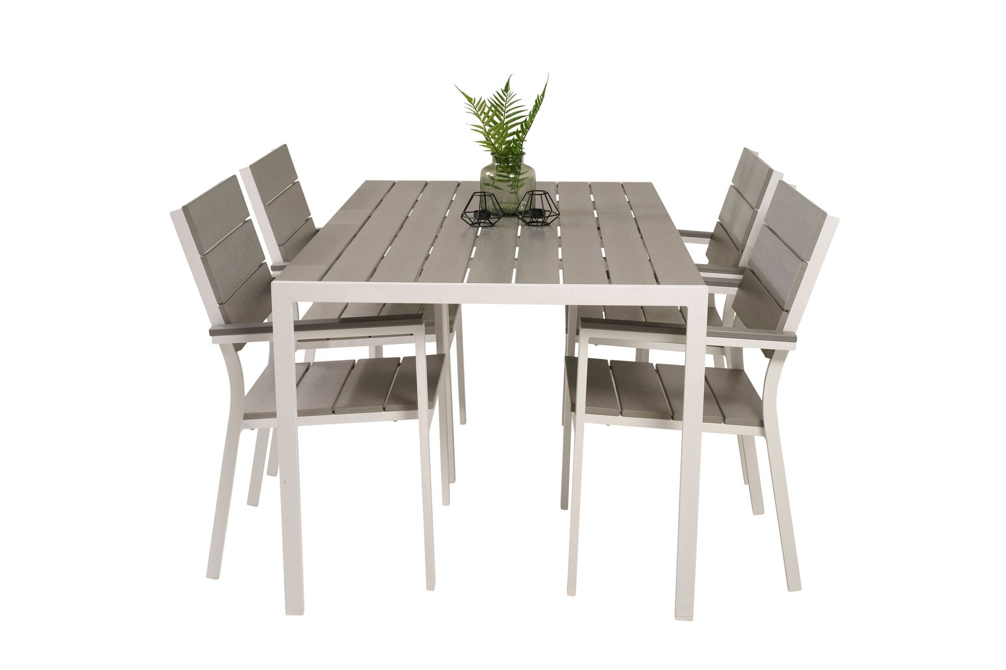 Venture Home Break spisebord - White Alu / Grey Aintwood - 150*90+Levels stol (stackable)