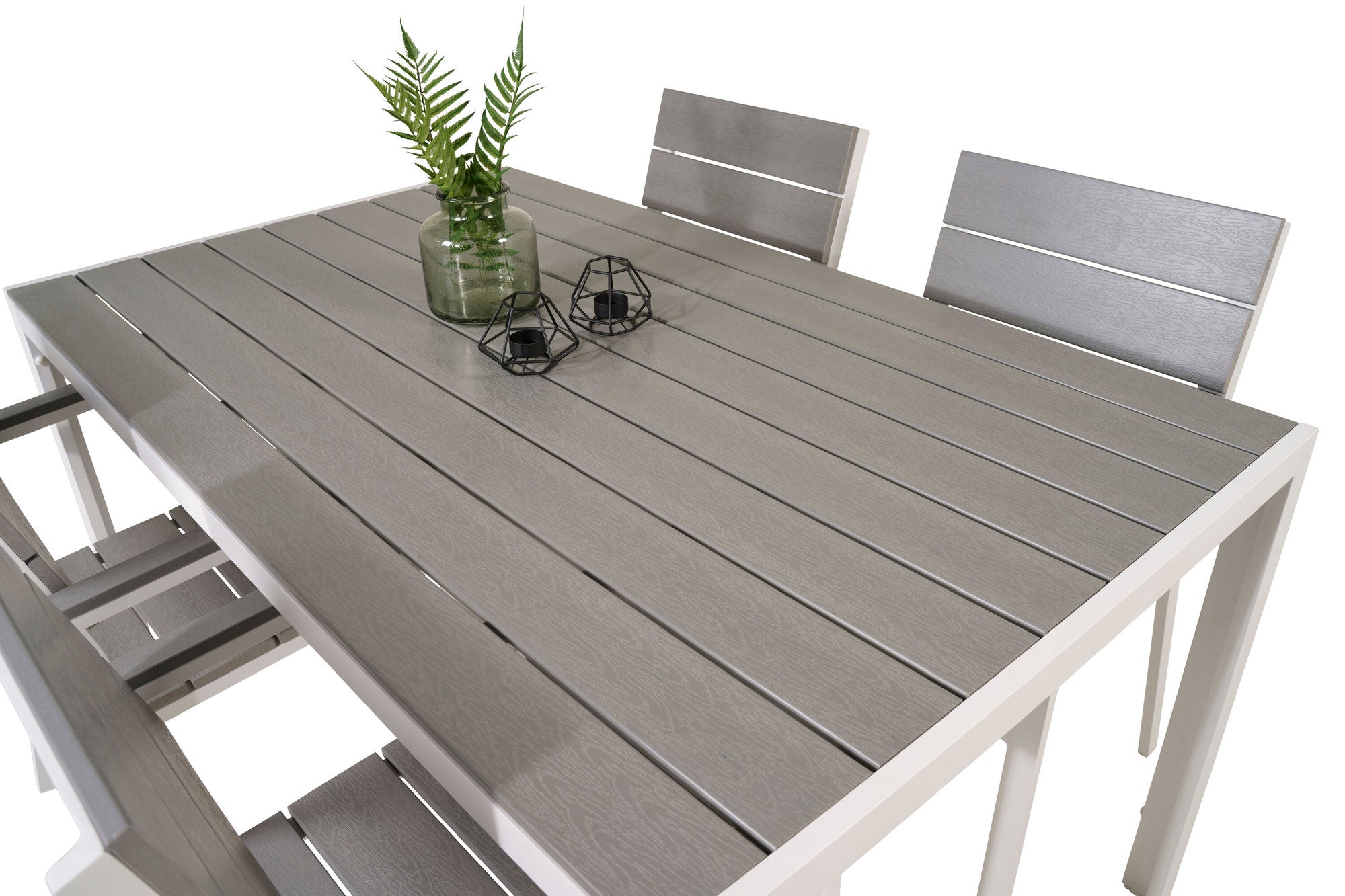 Venture Home Break spisebord - White Alu / Grey Aintwood - 150*90+Levels stol (stackable)