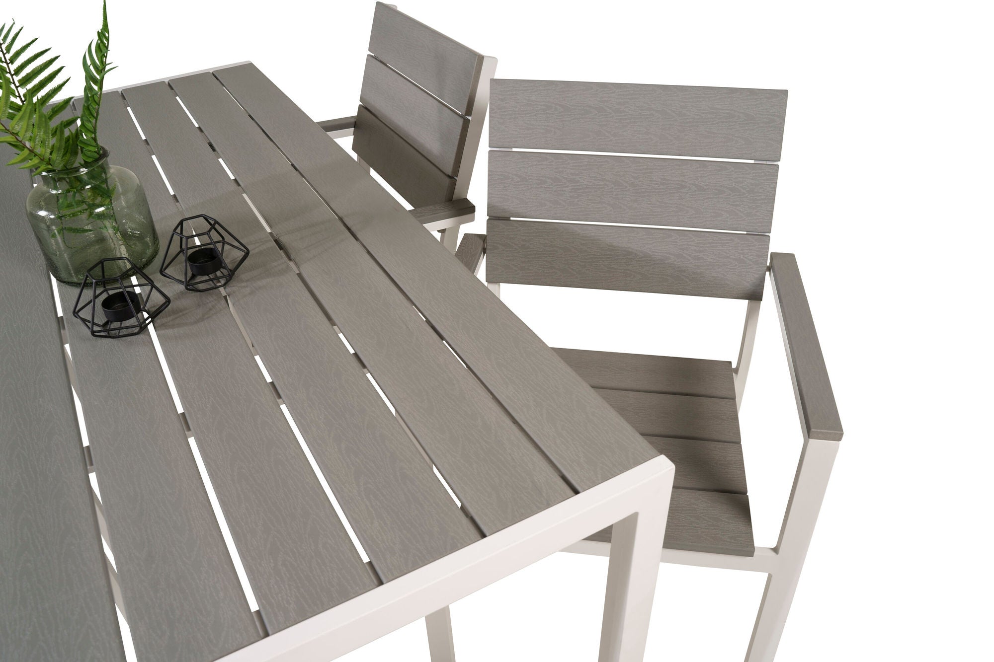 Venture Home Break spisebord - White Alu / Grey Aintwood - 150*90+Levels stol (stackable)