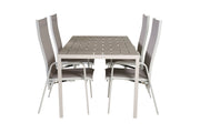 Venture Home Break spisebord - White Alu / Grey Aintwood - 150*90+Copacabana Recliner Chai