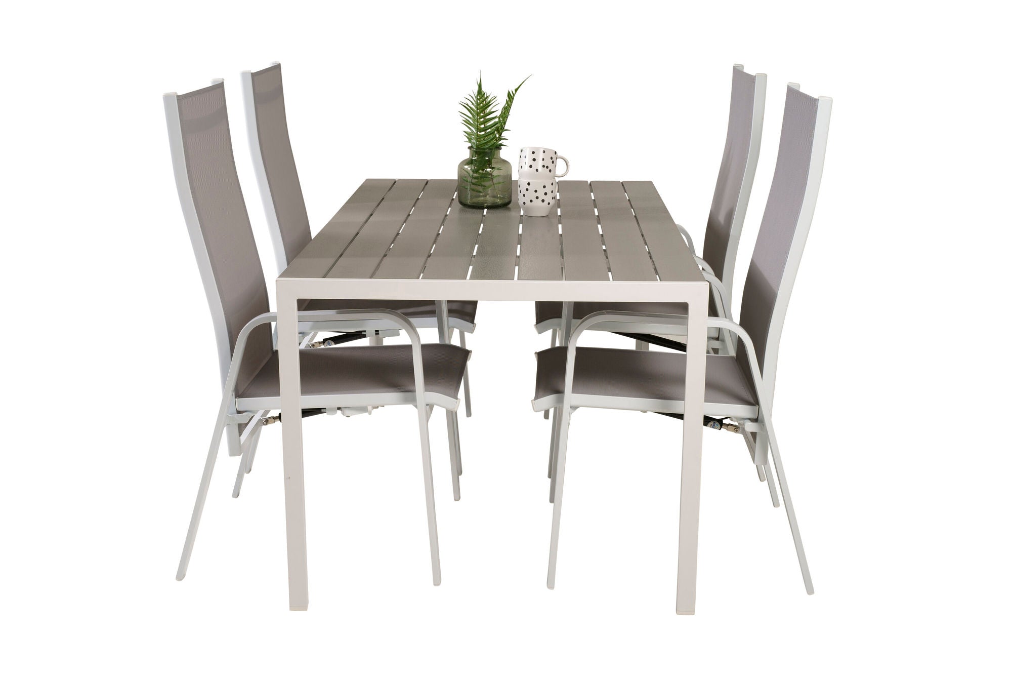 Venture Home Break spisebord - White Alu / Grey Aintwood - 150*90+Copacabana Recliner Chai