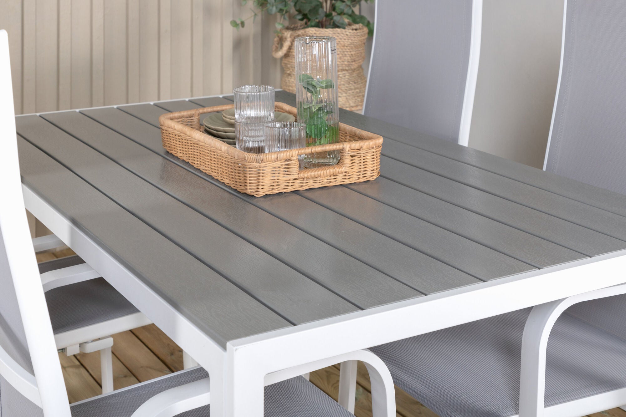 Venture Home Break spisebord - White Alu / Grey Aintwood - 150*90+Copacabana Recliner Chai