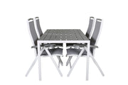 Venture Home Break spisebord - White Alu / Grey Aintwood - 150*90+Albany stol 5:pos - Whi