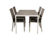 Venture Home Break spisebord - White Alu / Grey Aintwood - 150*90+Anna Arm stol (stackabl