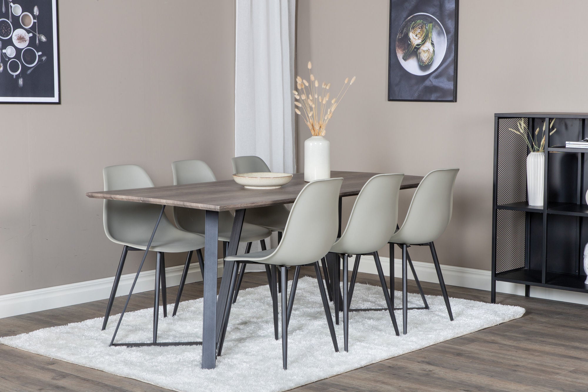 Venture Home Marina spisebord - 180*90*H75 - Grey / Black+Polar Plastic Spisebordsstol - Black Legs / Grey Plastic_6