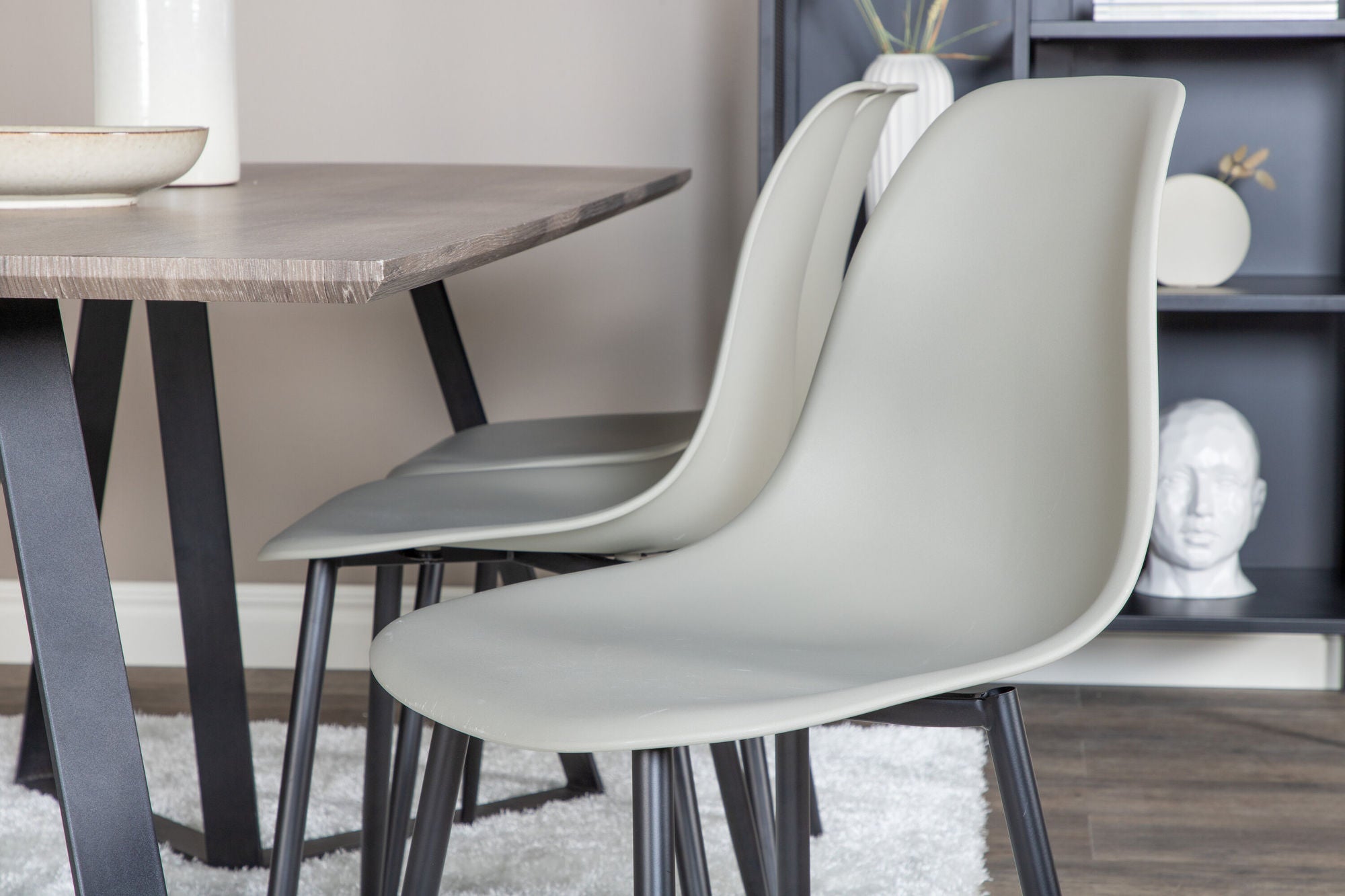 Venture Home Marina spisebord - 180*90*H75 - Grey / Black+Polar Plastic Spisebordsstol - Black Legs / Grey Plastic_6