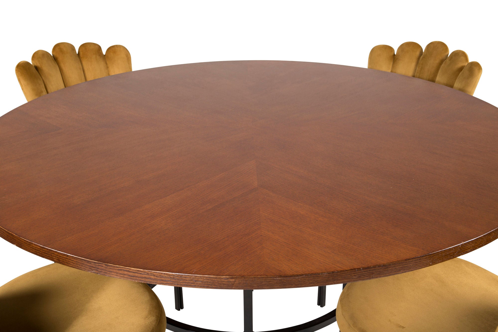 Venture Home Copenhagen - spisebord round - Brown / Black+Limhamn Light - stol - Gold Vel