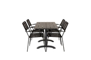 Venture Home Denver Café bord 120*70 - Black Alu / Black Aintwood+Lindos Armchair - Black Alu / Black Rope_4