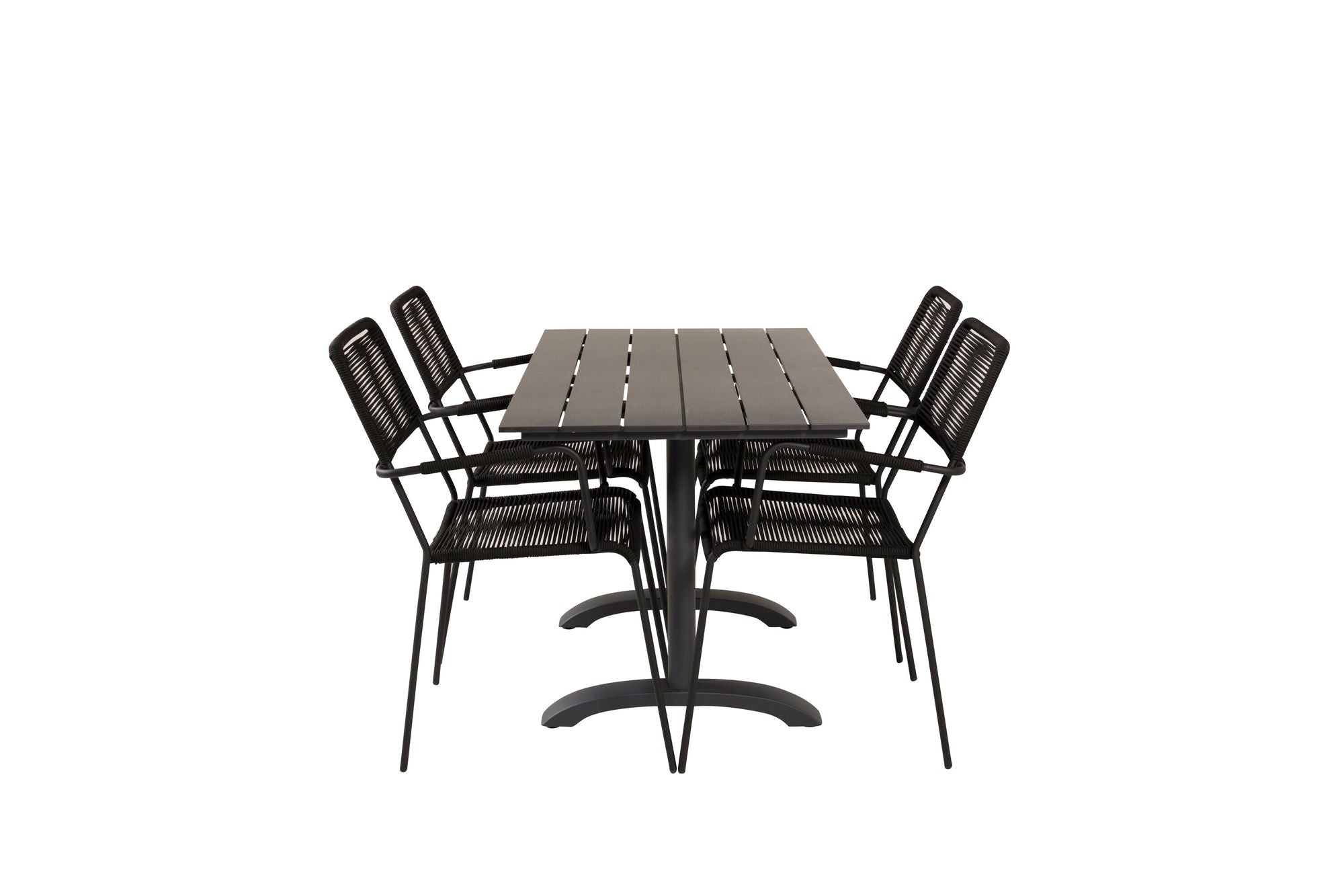 Venture Home Denver Café bord 120*70 - Black Alu / Black Aintwood+Lindos Armchair - Black Alu / Black Rope_4