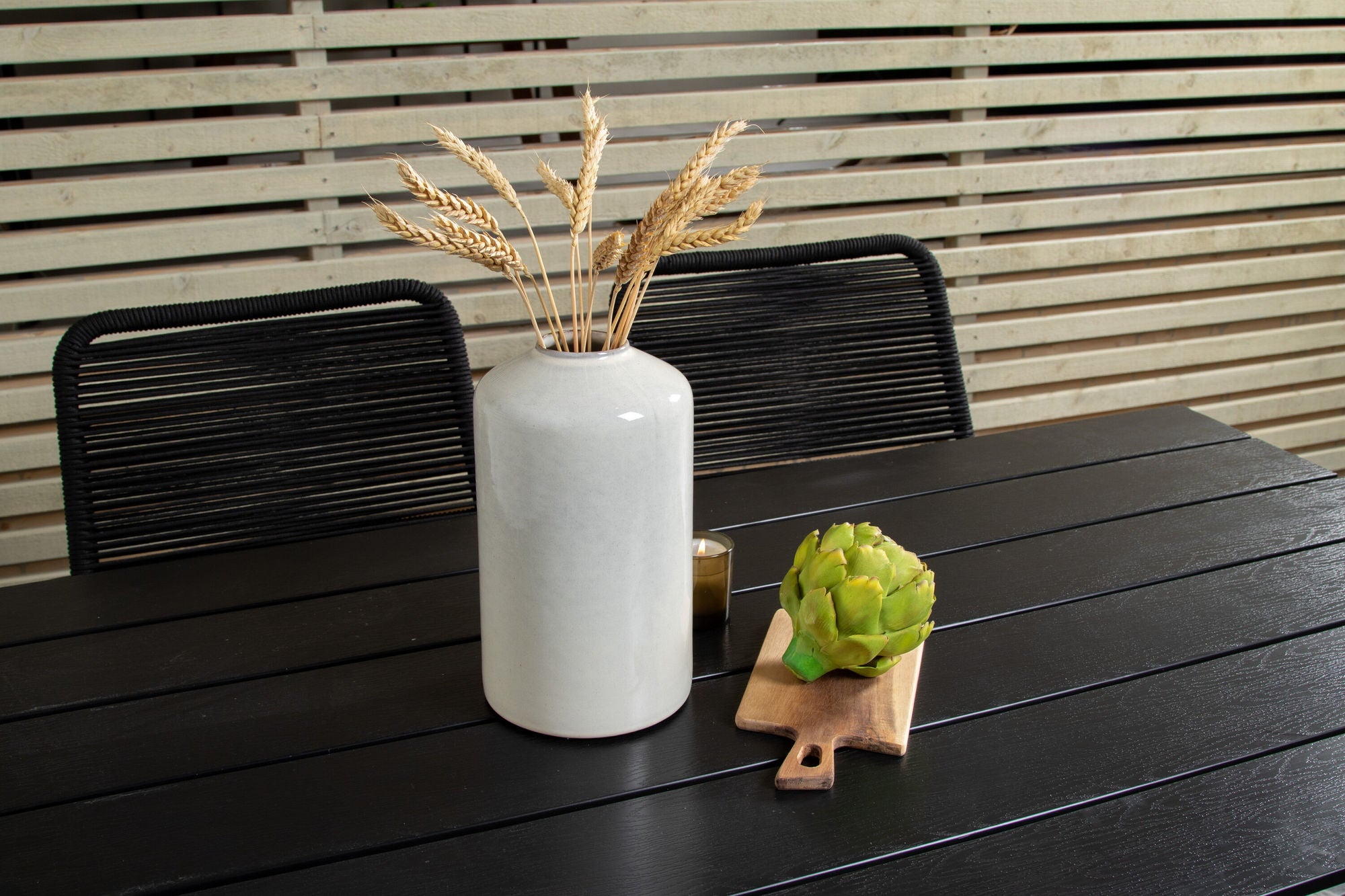Venture Home Denver Café bord 120*70 - Black Alu / Black Aintwood+Lindos Armchair - Black Alu / Black Rope_4