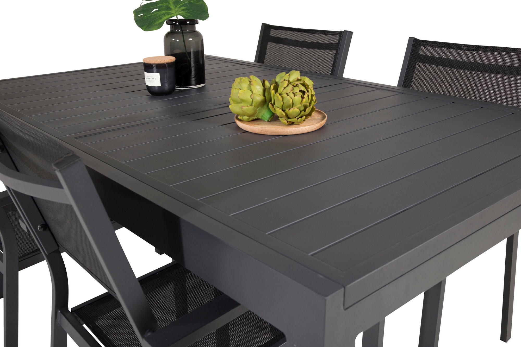 Venture Home Marbella bord 160/240 - Black/Black - Copacabana Stacking stol - Black/Black 4