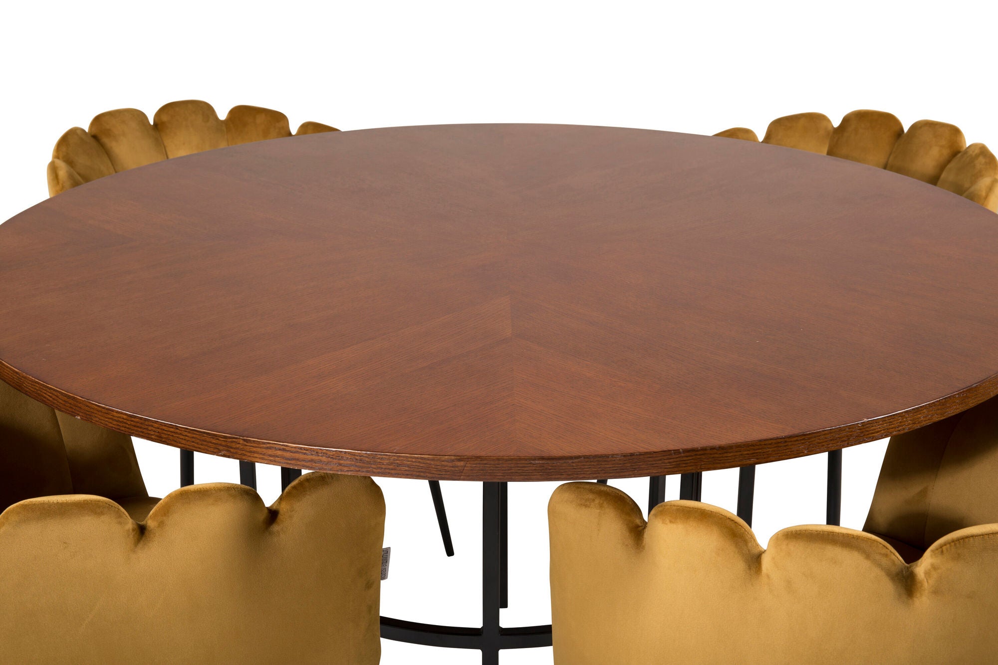 Venture Home Copenhagen - spisebord round - Brown / Black+Limhamn - stol - Gold Velvet_4