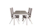 Venture Home Albany spisebord 152/210*90 - White Alu / Grey Aintwood+Break 5:pos stol - White alu / Grey Textilene_4
