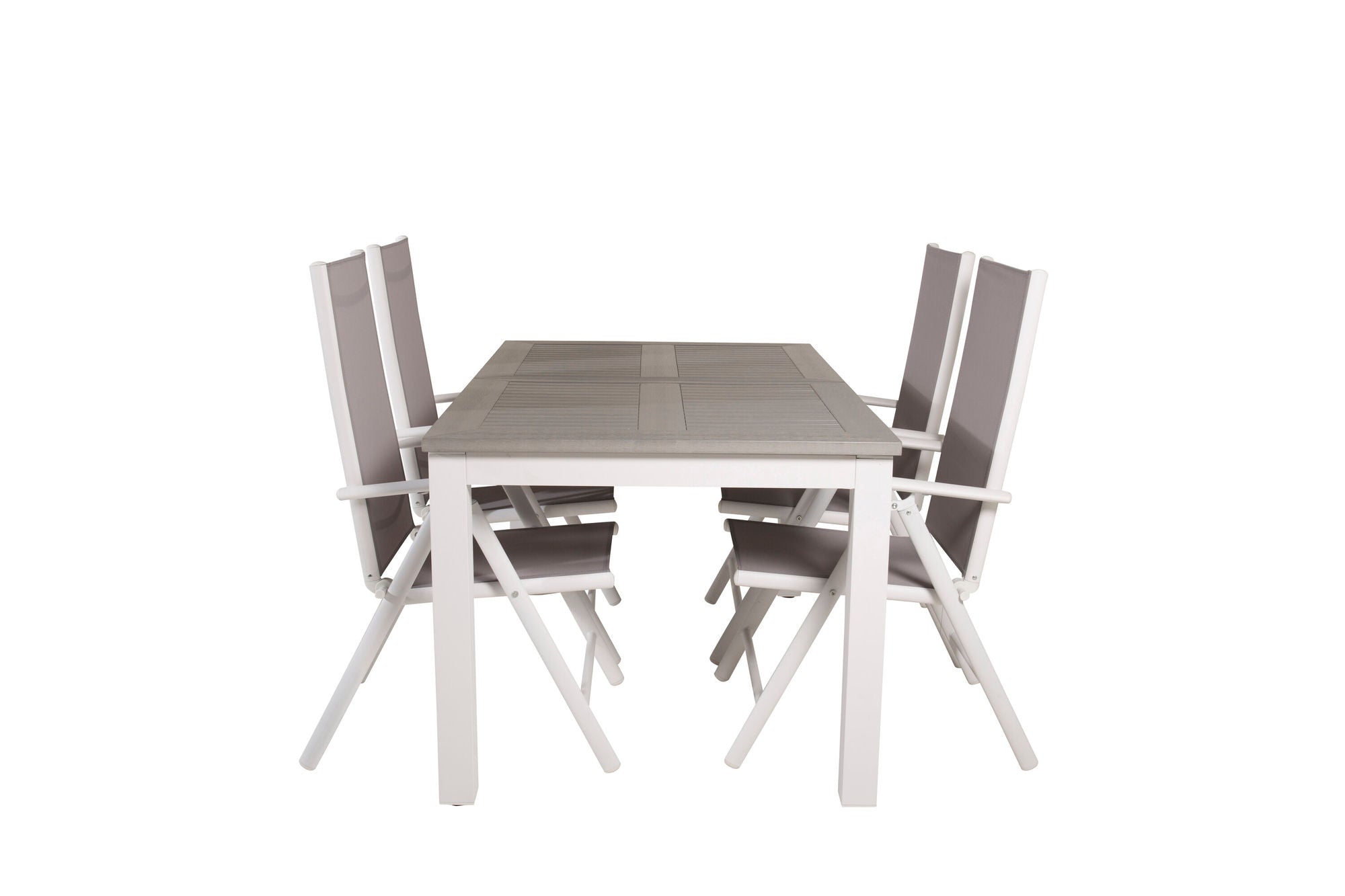 Venture Home Albany spisebord 152/210*90 - White Alu / Grey Aintwood+Break 5:pos stol - White alu / Grey Textilene_4