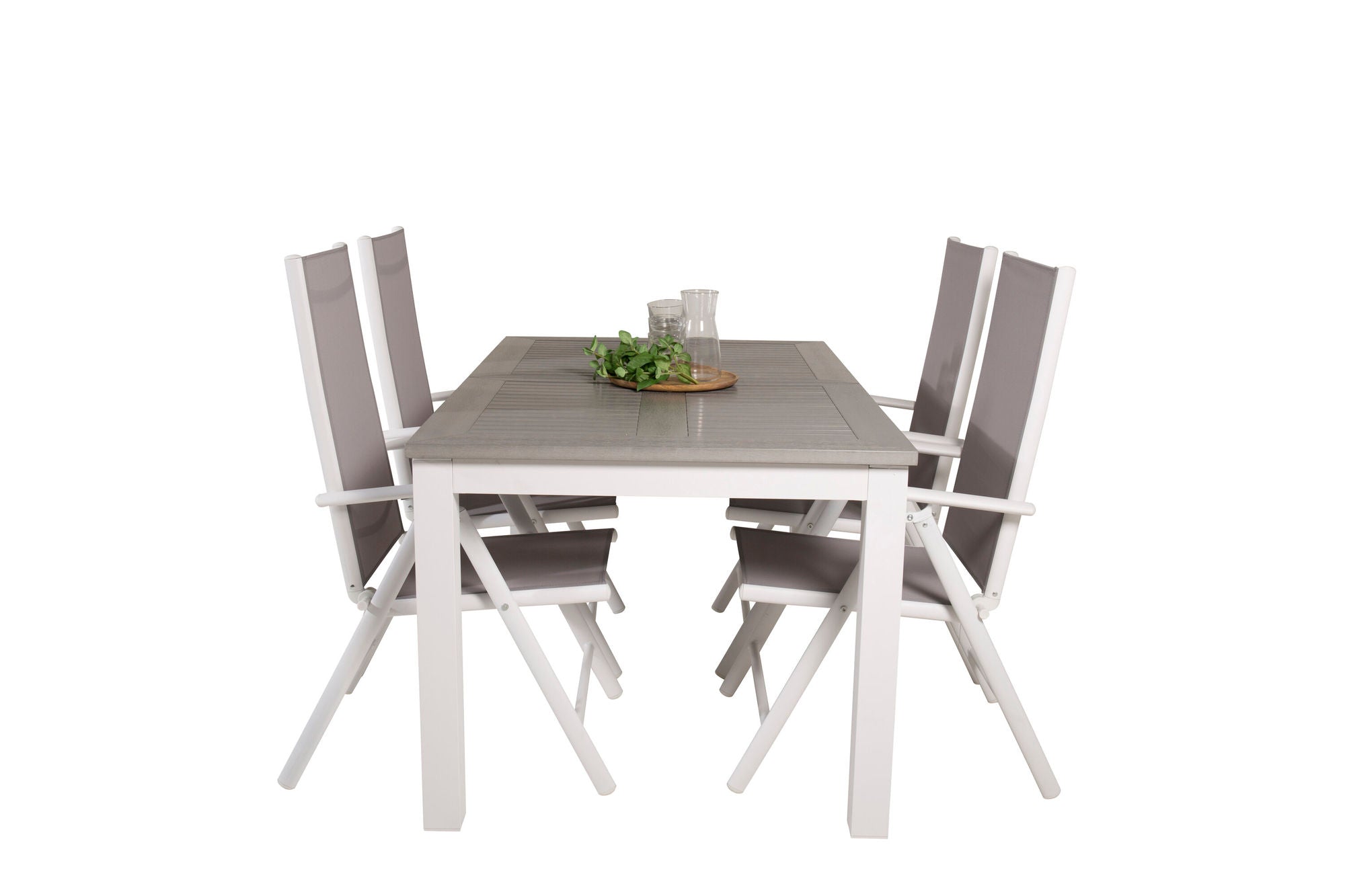 Venture Home Albany spisebord 152/210*90 - White Alu / Grey Aintwood+Break 5:pos stol - White alu / Grey Textilene_4