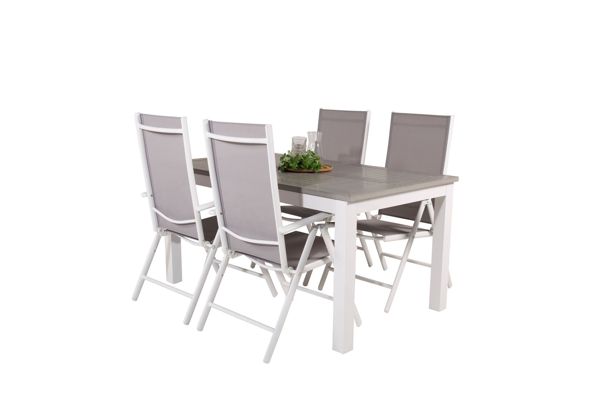 Venture Home Albany spisebord 152/210*90 - White Alu / Grey Aintwood+Break 5:pos stol - White alu / Grey Textilene_4