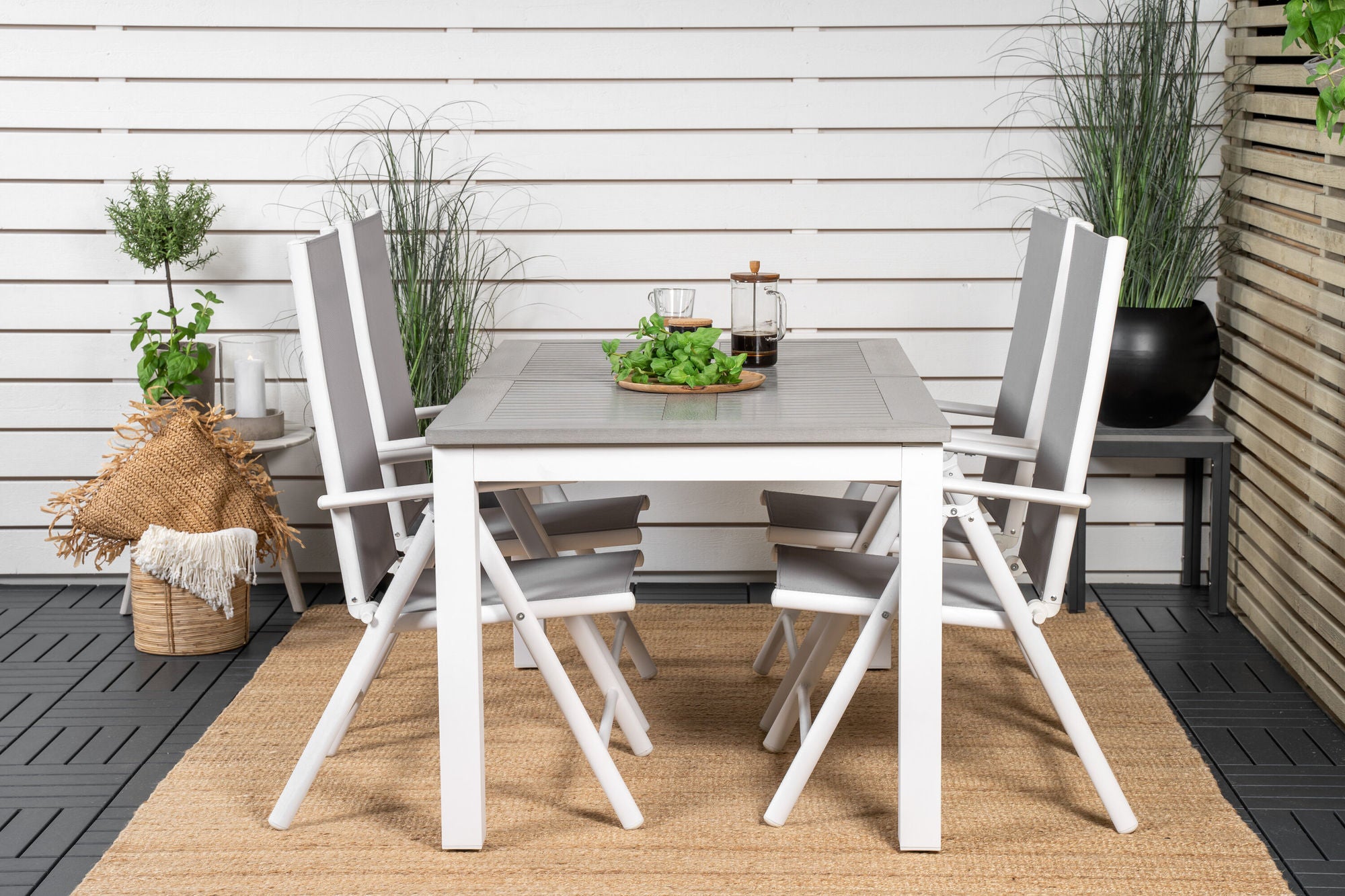 Venture Home Albany spisebord 152/210*90 - White Alu / Grey Aintwood+Break 5:pos stol - White alu / Grey Textilene_4