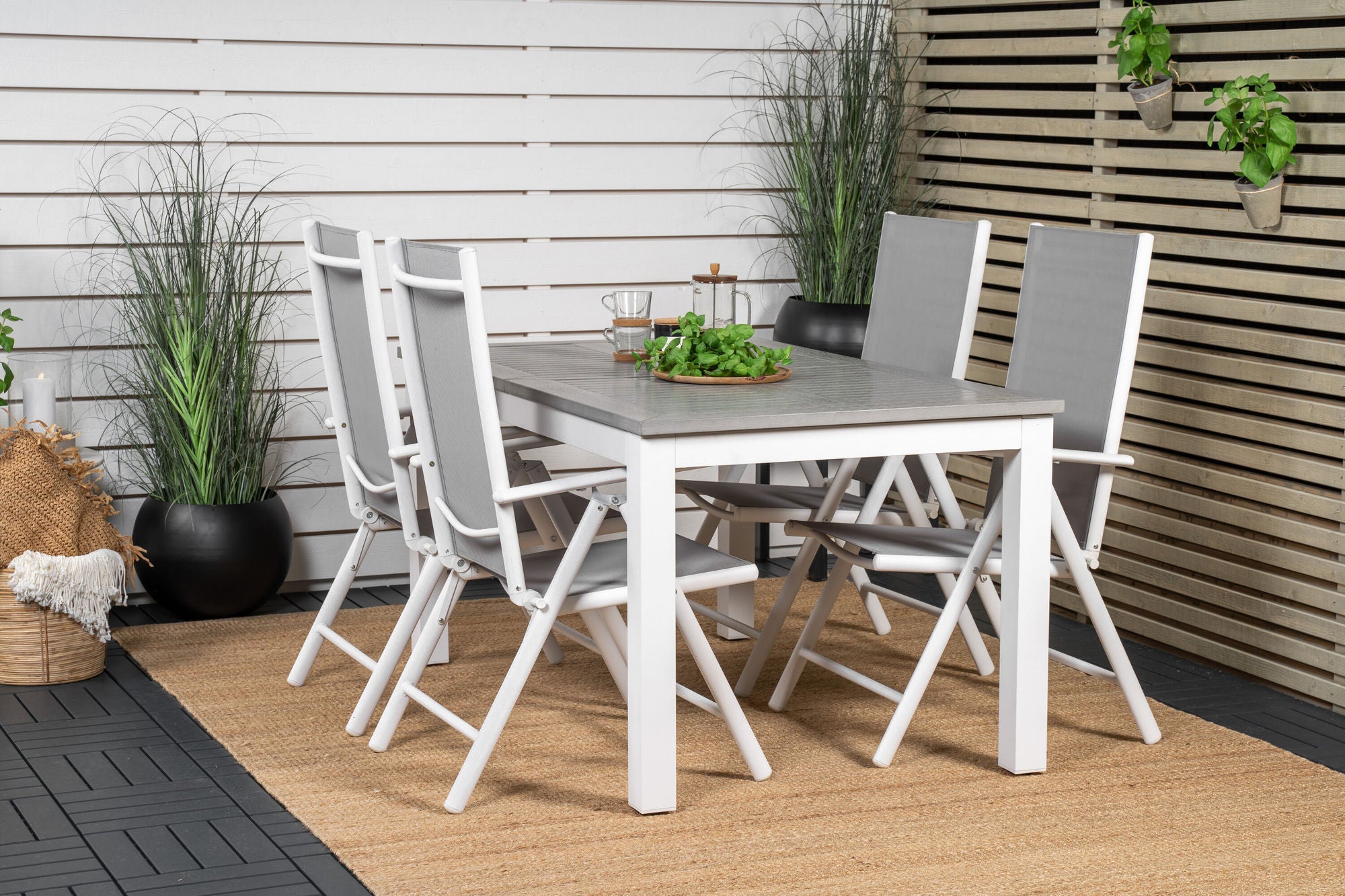 Venture Home Albany spisebord 152/210*90 - White Alu / Grey Aintwood+Break 5:pos stol - White alu / Grey Textilene_4