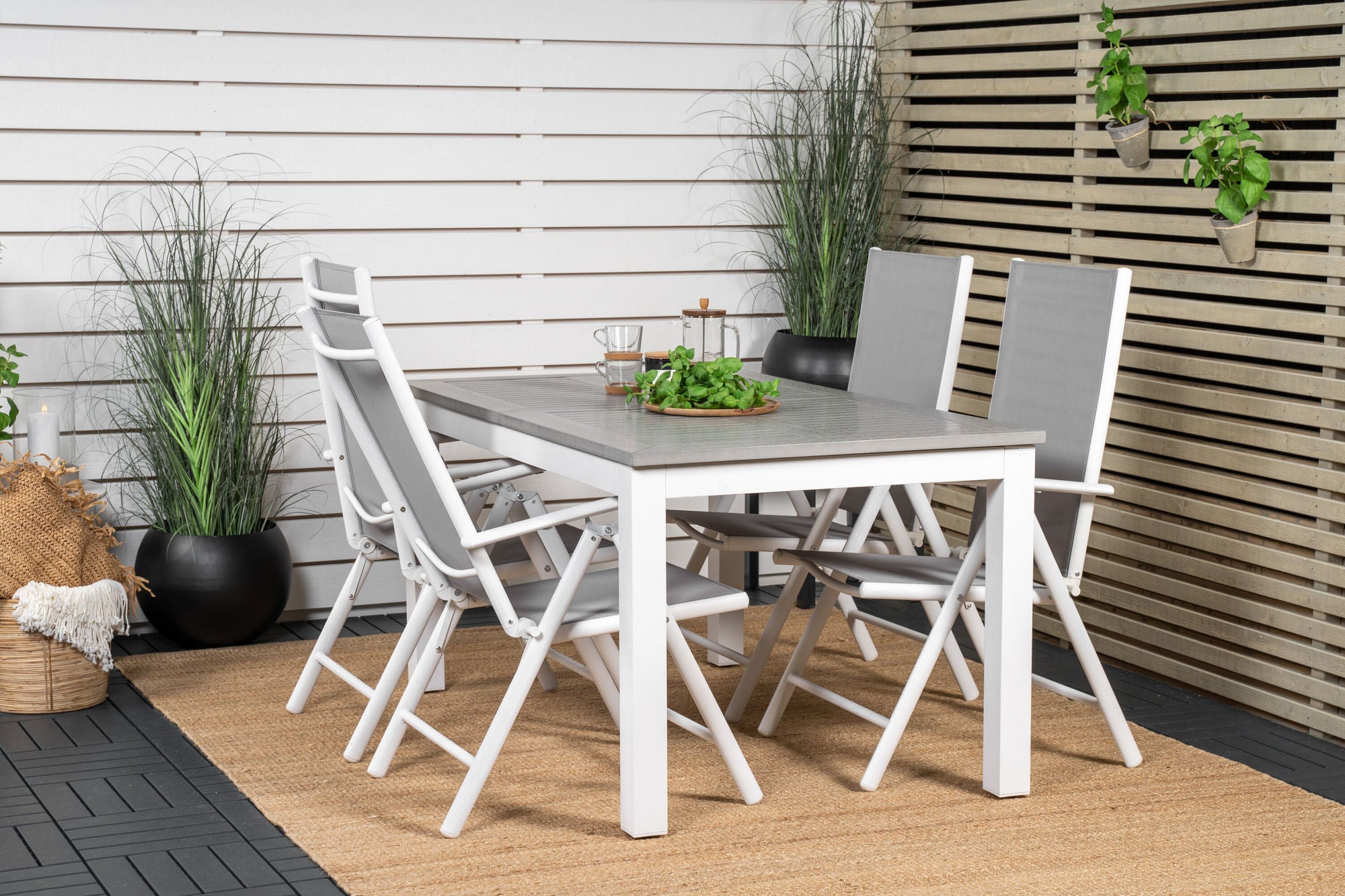 Venture Home Albany spisebord 152/210*90 - White Alu / Grey Aintwood+Break 5:pos stol - White alu / Grey Textilene_4