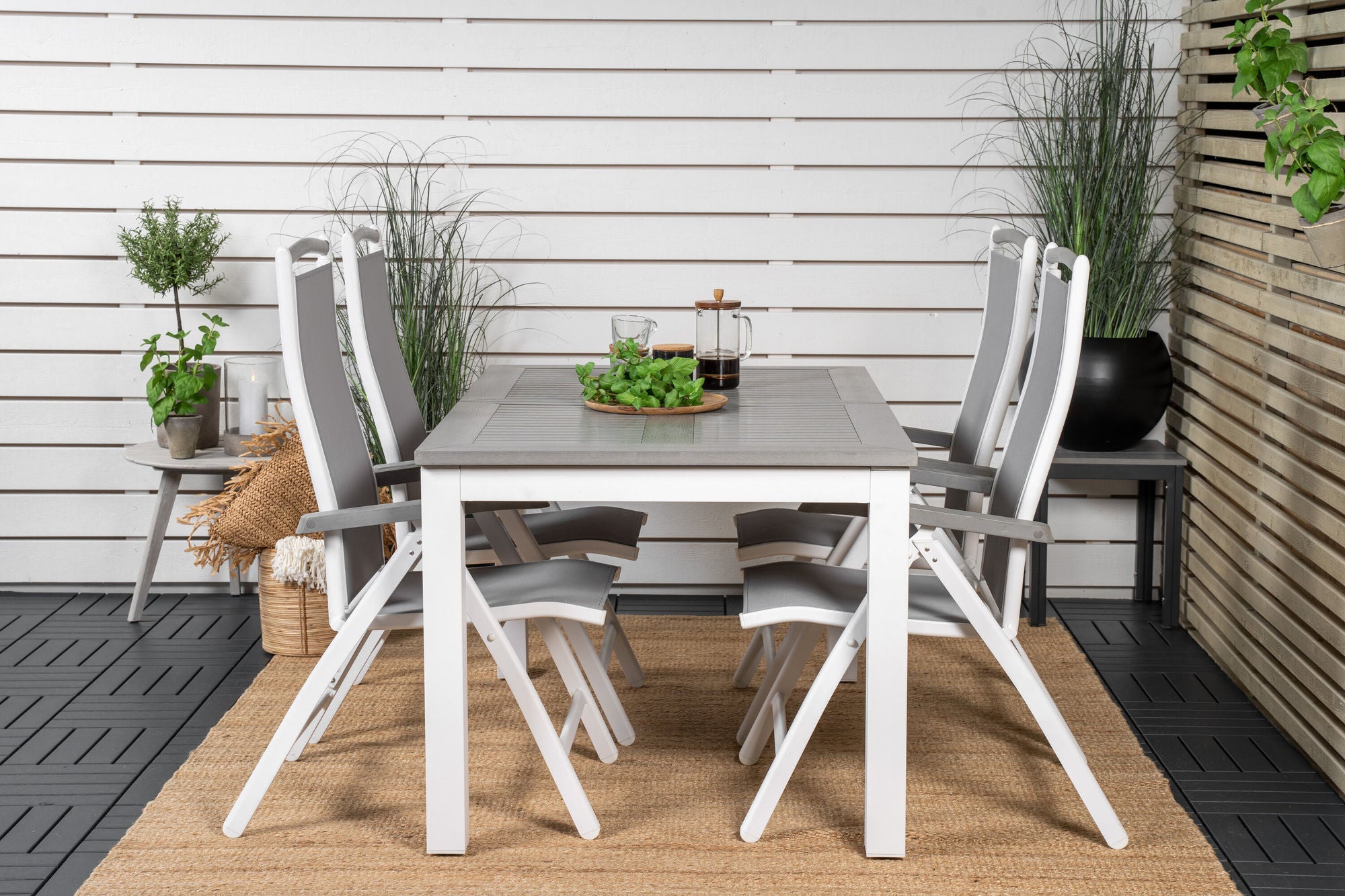 Venture Home Albany spisebord 152/210*90 - White Alu / Grey Aintwood+Albany stol 5:pos - White Alu / Grey Textilene / Aintwood_4