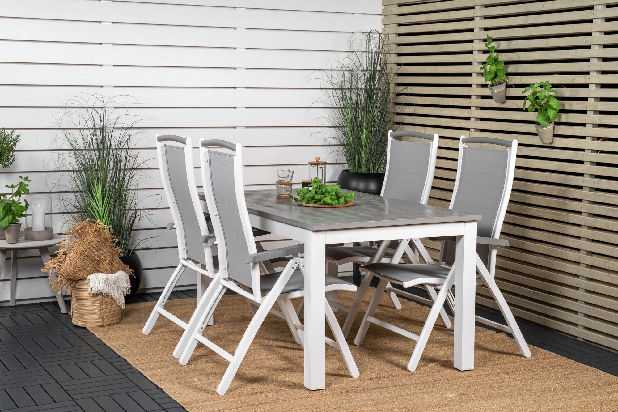 Venture Home Albany spisebord 152/210*90 - White Alu / Grey Aintwood+Albany stol 5:pos - White Alu / Grey Textilene / Aintwood_4