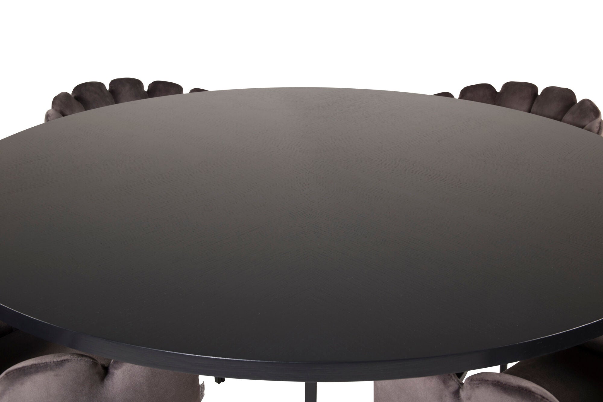 Venture Home Copenhagen - spisebord round - Black / Black+Limhamn - stol - Grey Velvet_4