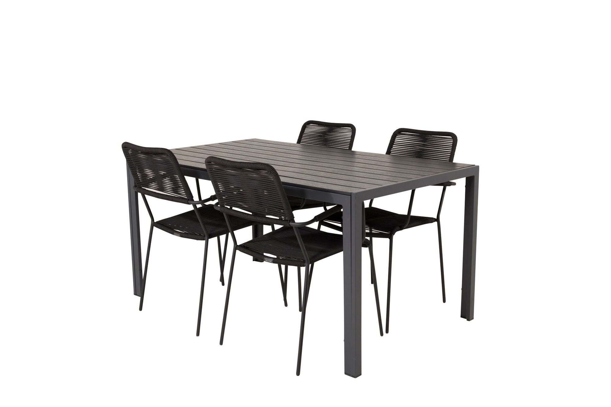 Venture Home Break spisebord - 150*90 Black Alu / Black Aintwood +Lindos Armchair - Black Alu / Black Rope_4