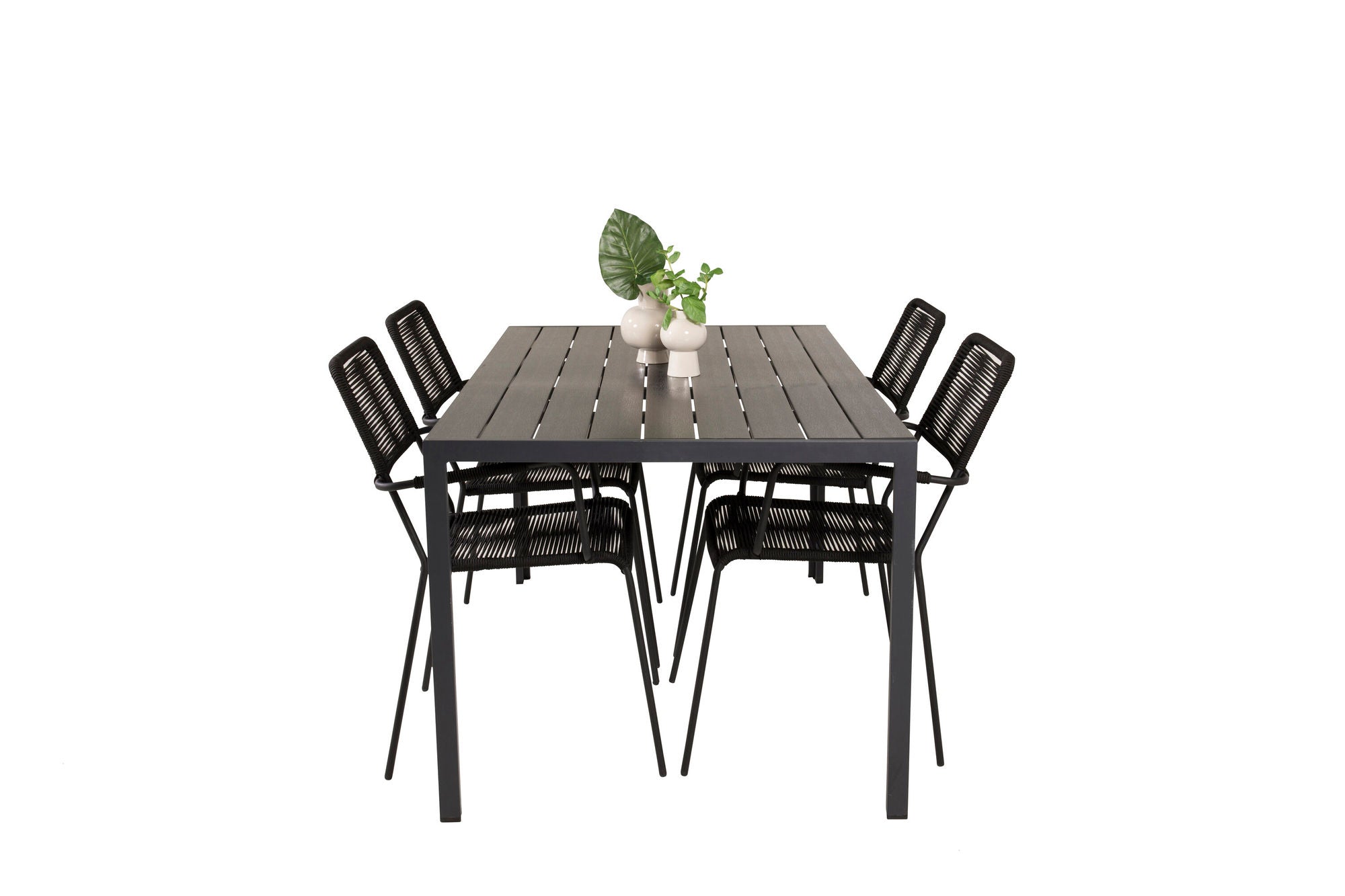 Venture Home Break spisebord - 150*90 Black Alu / Black Aintwood +Lindos Armchair - Black Alu / Black Rope_4
