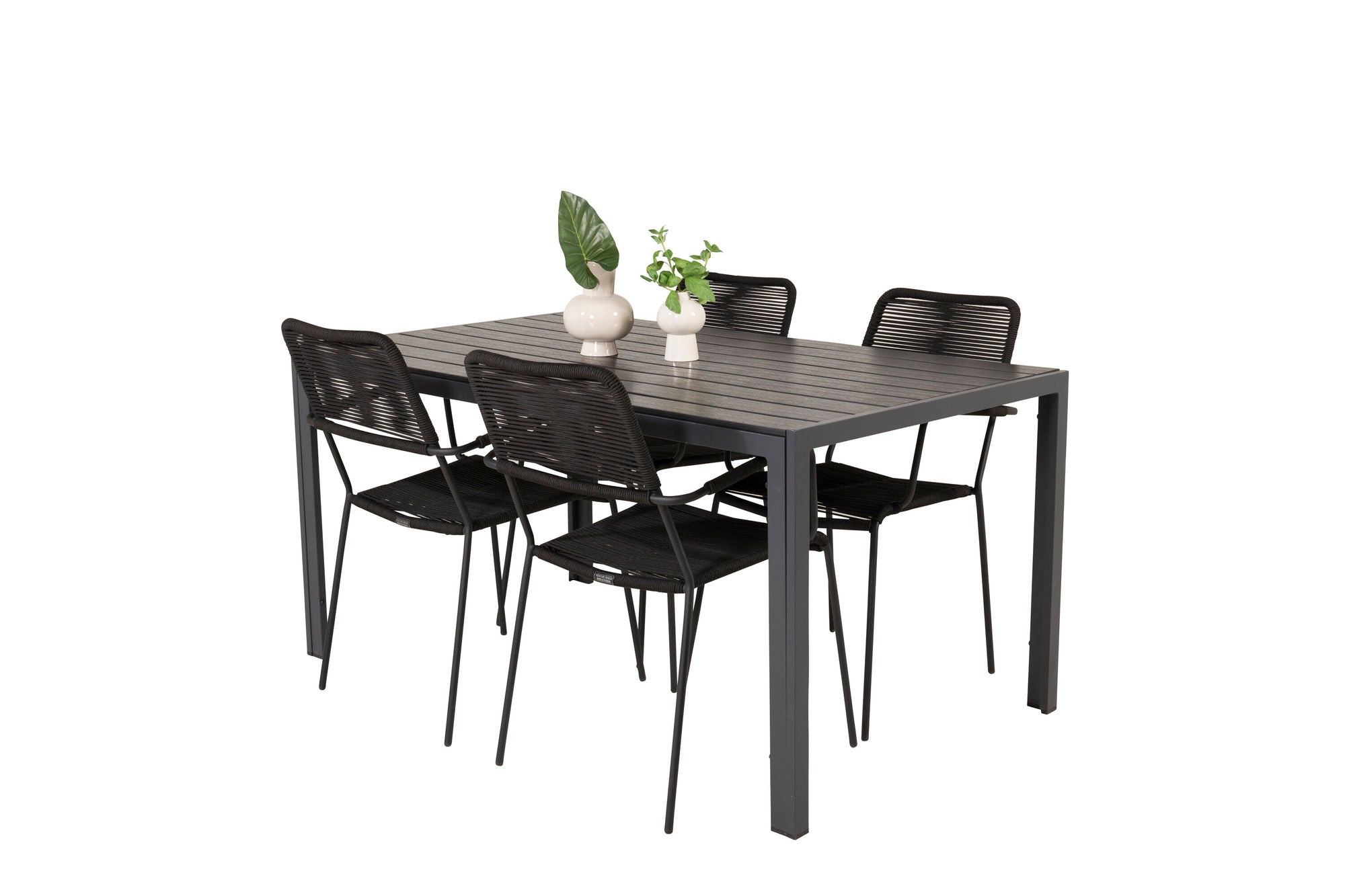 Venture Home Break spisebord - 150*90 Black Alu / Black Aintwood +Lindos Armchair - Black Alu / Black Rope_4
