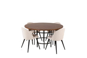 Venture Home Copenhagen - spisebord round - Brown / Black+Velvet Spisebordsstol - Black Le