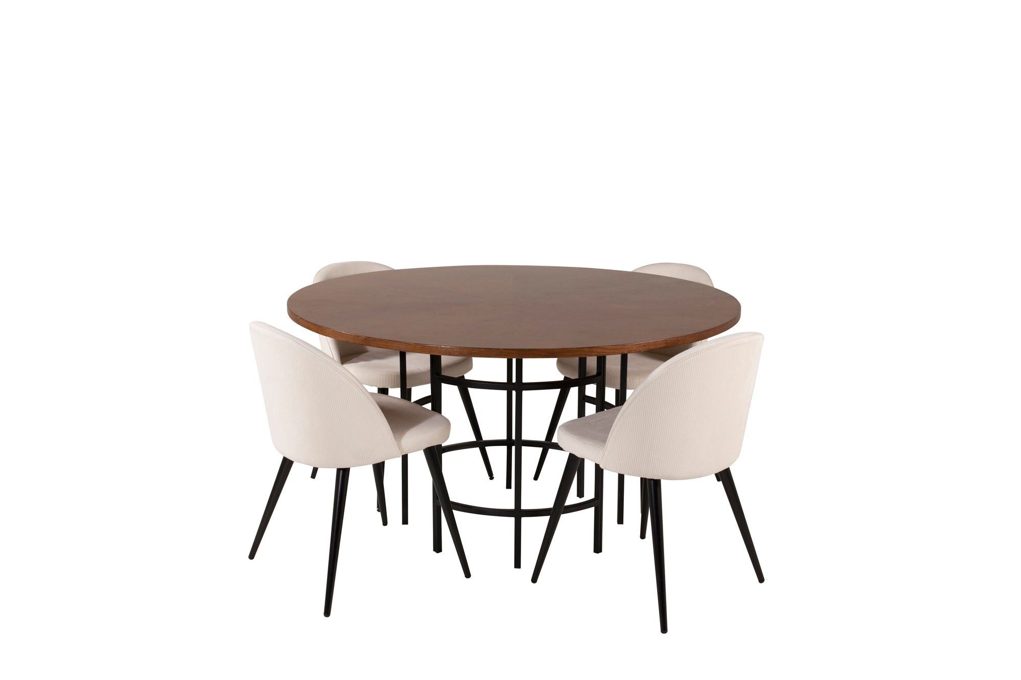 Venture Home Copenhagen - spisebord round - Brown / Black+Velvet Spisebordsstol - Black Le