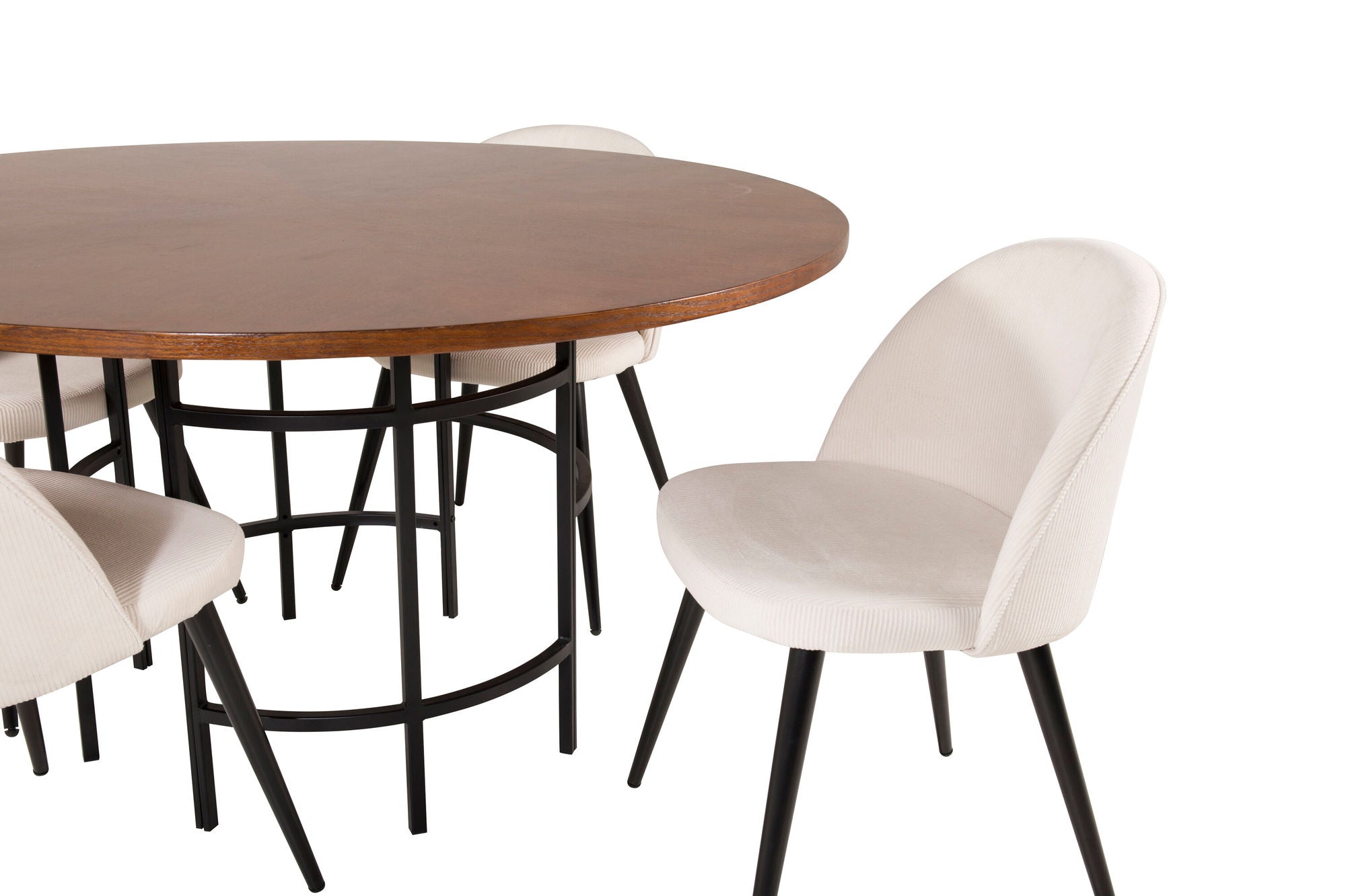 Venture Home Copenhagen - spisebord round - Brown / Black+Velvet Spisebordsstol - Black Le