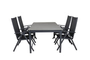 Venture Home Levels spisebord 160/240*90 - Black Alu / Grey Aintwood +Break 5:pos stol -