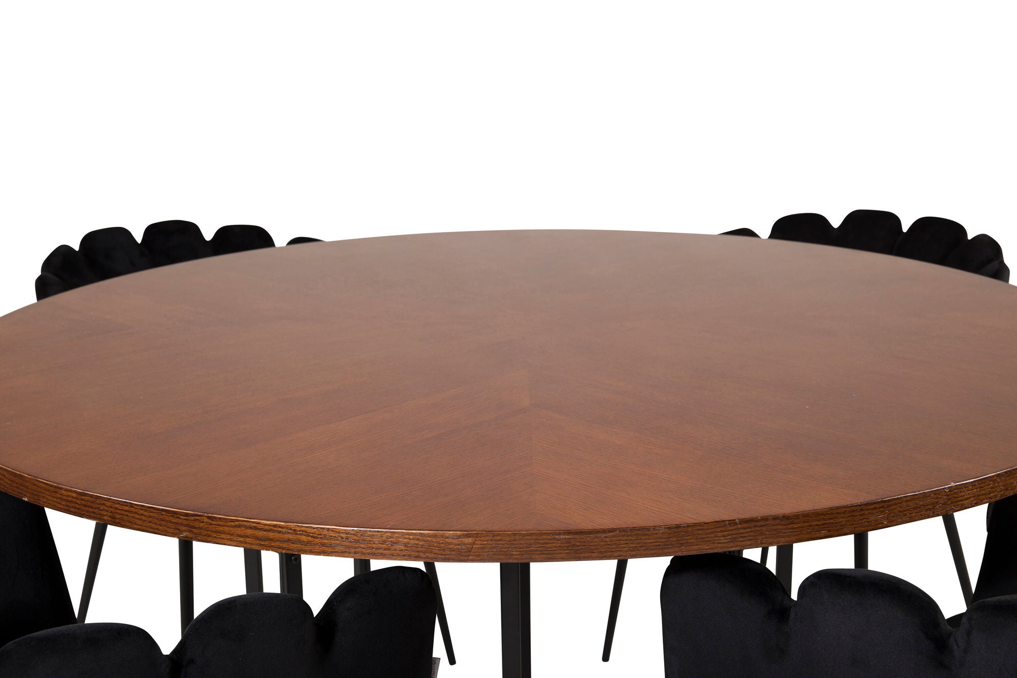 Venture Home Copenhagen - spisebord round - Brown / Black+Limhamn - stol - Black Velvet_4