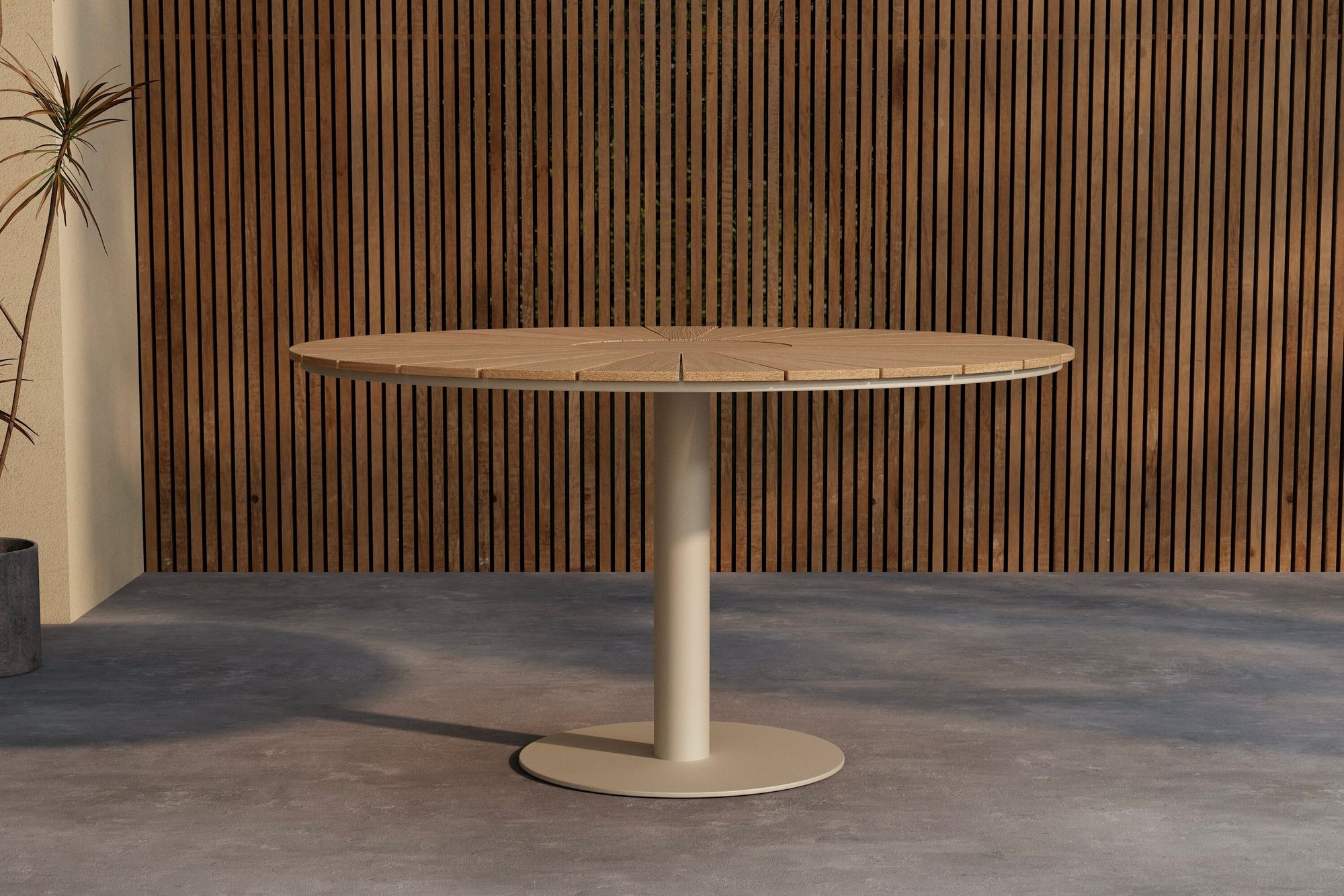 Venture Home Croft rund spisebord ø120 - Beige Alu/Teak