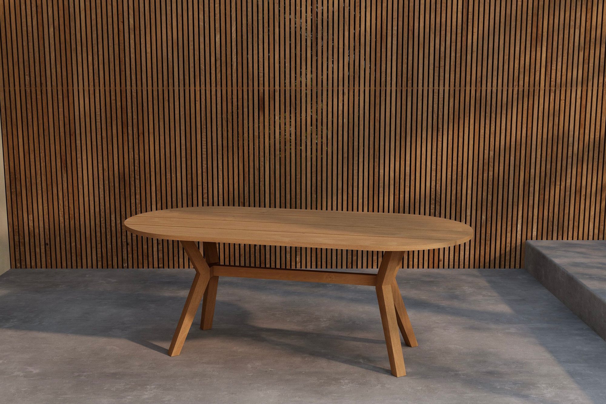 Venture Home Kenya Oval spisebord 200x100x75 cm - Nature Teak